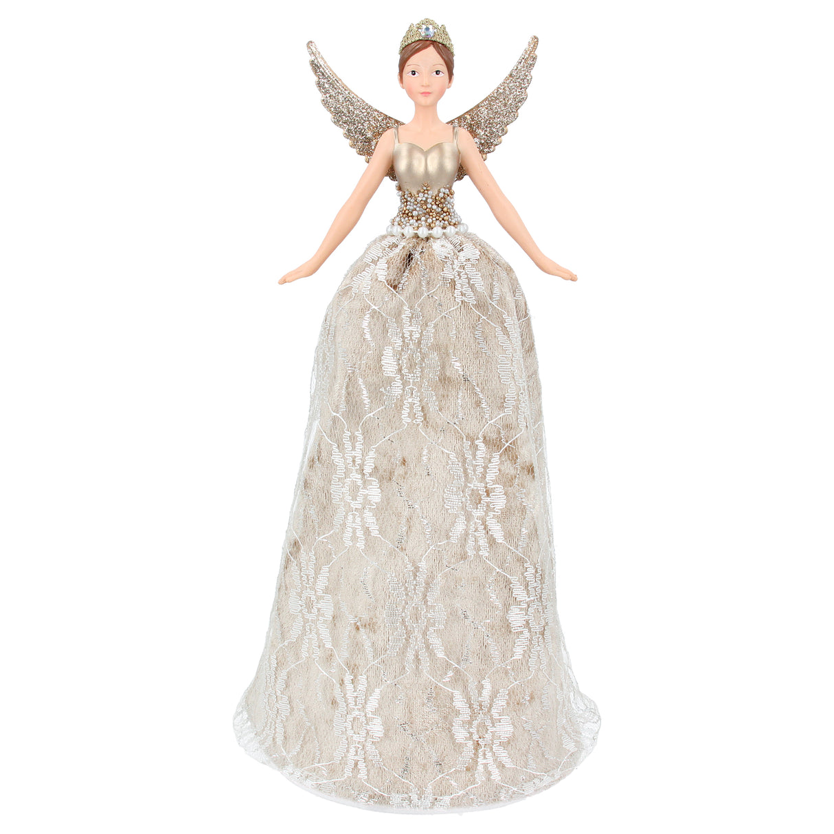 Lux Gold Lace Tree Top Fairy, Large
