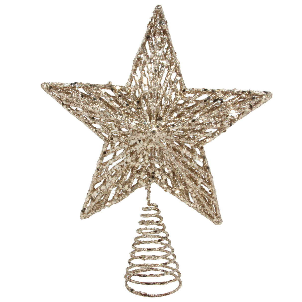 Gold Glitter Mesh Tree Top Star 15x20cm
