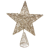 Gold Glitter Mesh Tree Top Star 15x20cm
