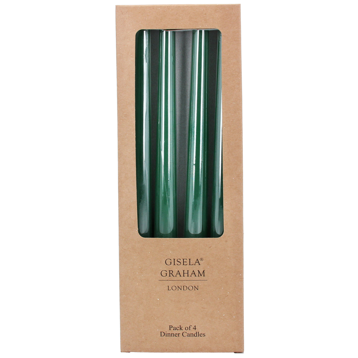 Dark Green Taper Dinner Candle, Box/4