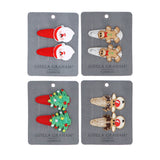 Christmas Character Hairclips, Pack/2, 4as