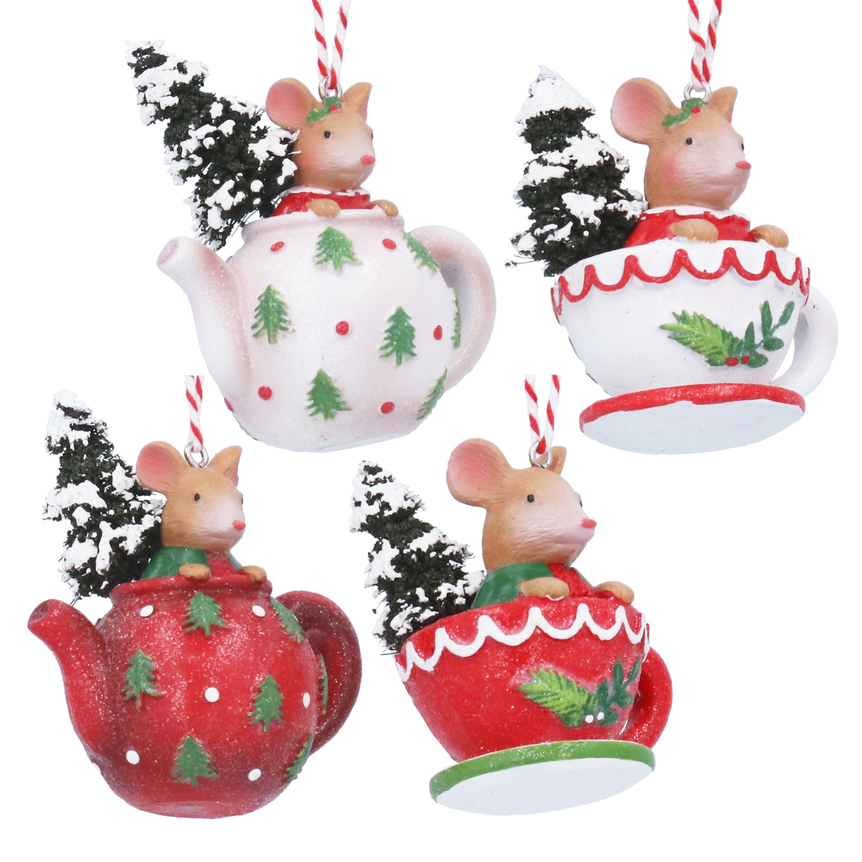 Resin Holly & Alfie Mouse in Teapot & Teacup