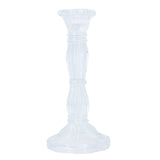 Clear Glass Moulded Candlestick, Large
