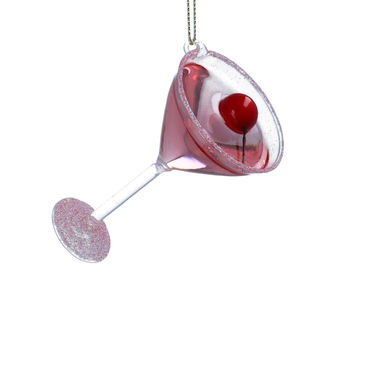 Glass Martini w Cherry Dec