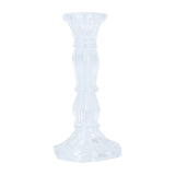 Clear Glass Moulded Candlestick, Medium