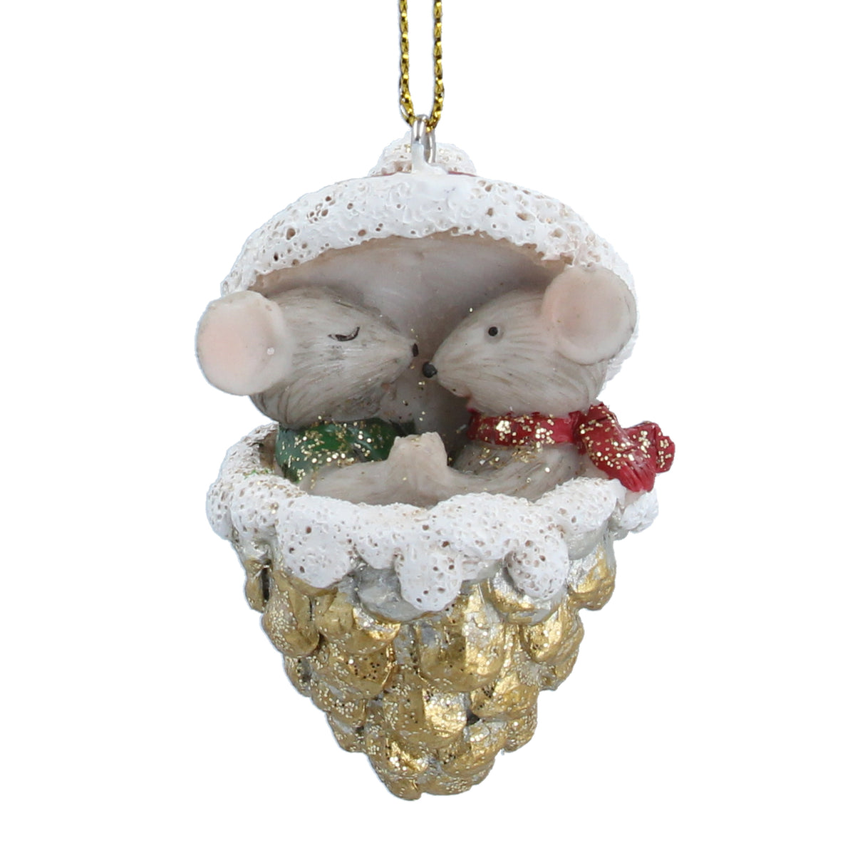 Resin Mice in Gold Cone Dec