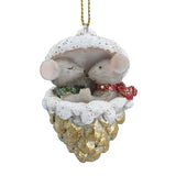 Resin Mice in Gold Cone Dec