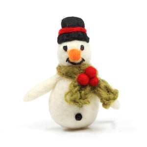 Mini Snowman with Holly Scarf