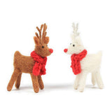 Mini White & Brown Standing Reindeer