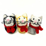 Mini Black & Ginger Cat with Scarf 6cm