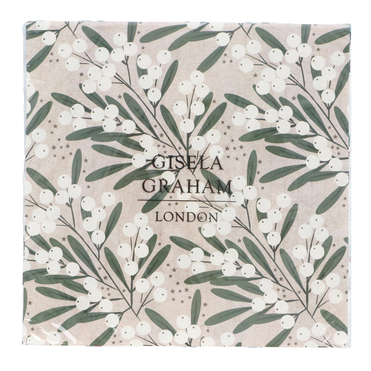 Mistletoe Ivory Paper Napkins, Pack/20