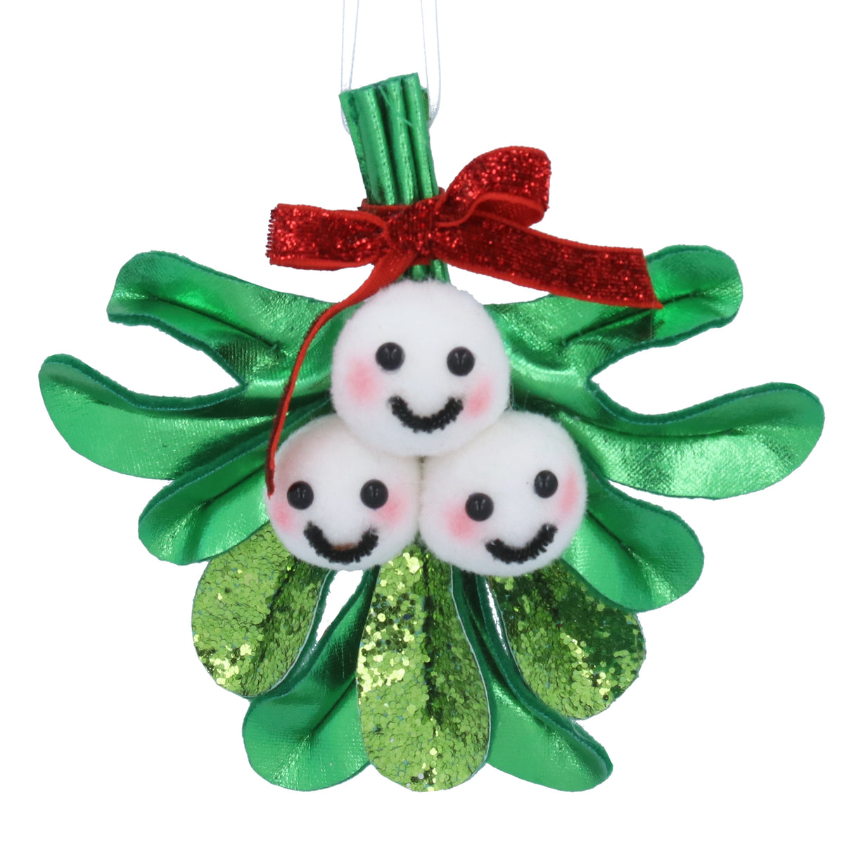 Fabric Mistletoe w Smiling Berries Dec