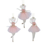 Pink/White Fabric Ballerina Mouse Dec 3as