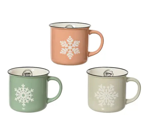 Snowflake mug porcelain glaze