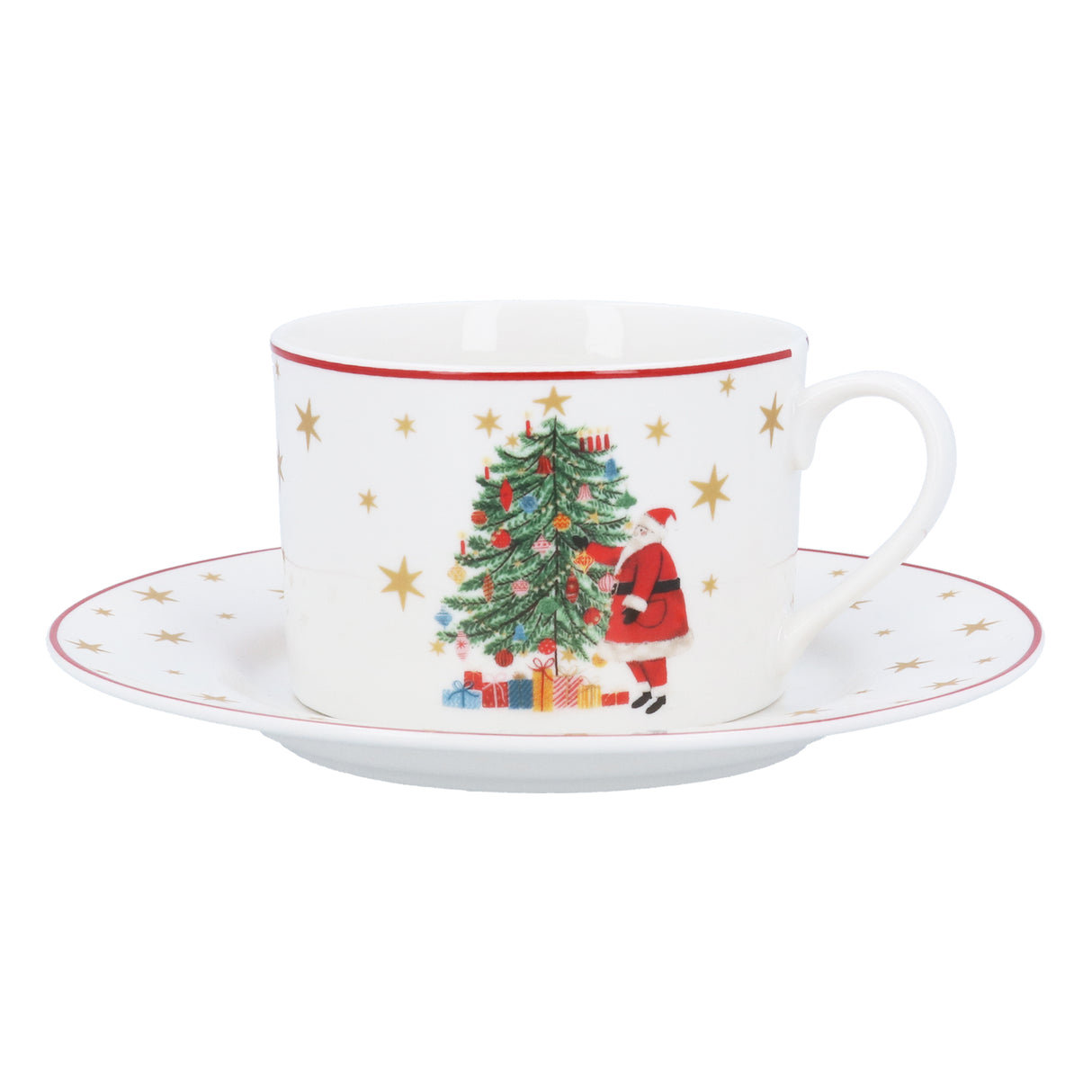 Nostalgia New Bone China Santa/Tree Cup/Saucer S