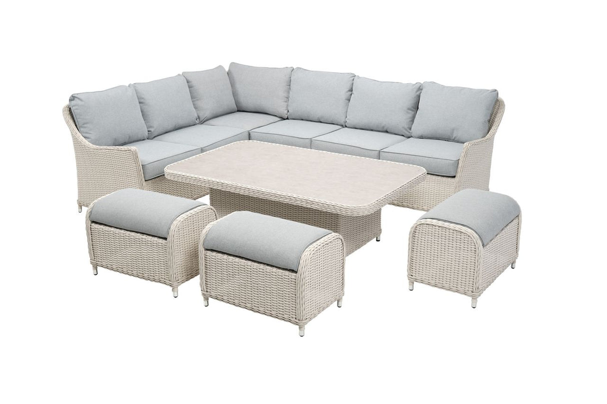 Antigua Modular Rectangular Corner Set Pebble and Ash Grey