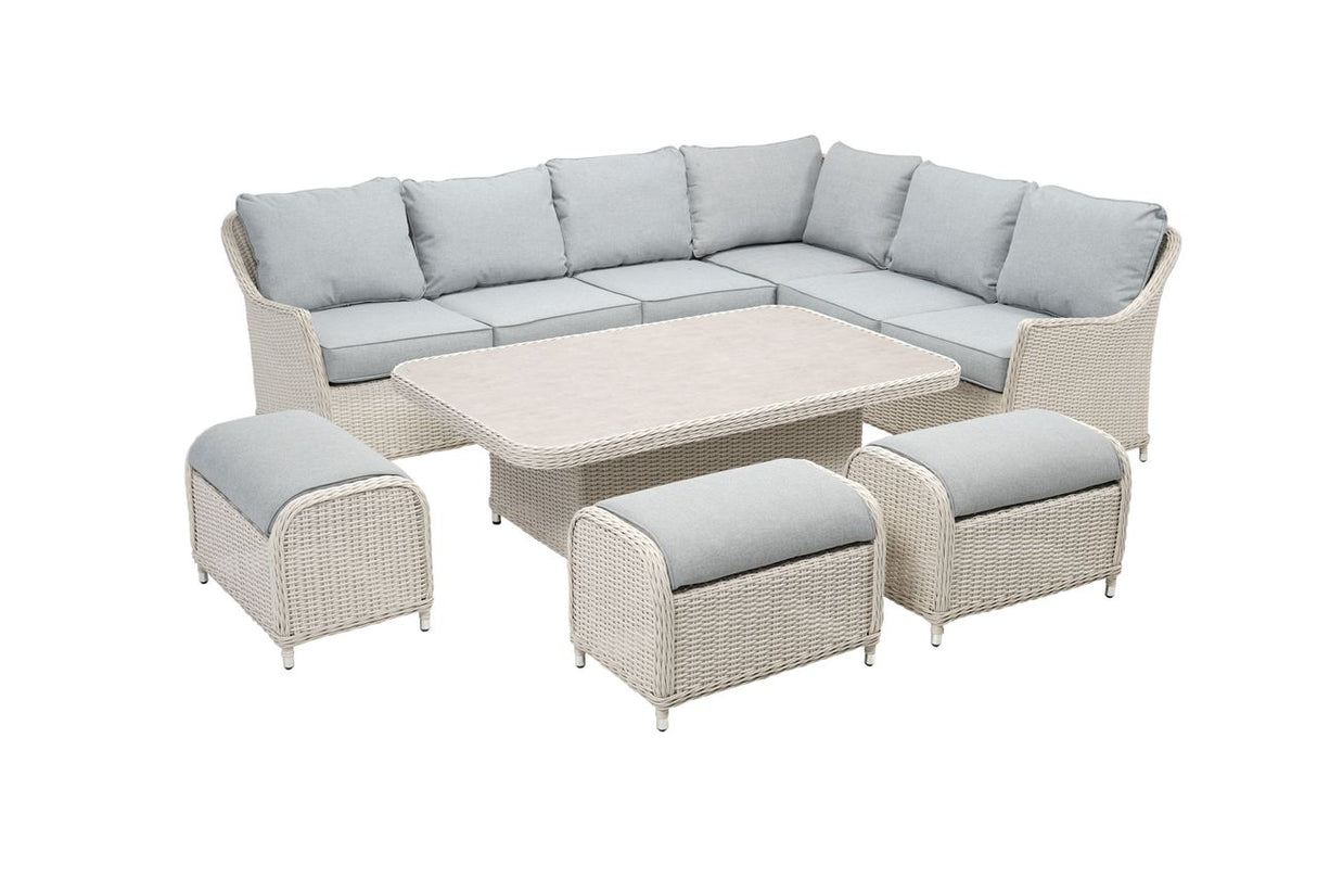 Antigua Modular Rectangular Corner Set Pebble and Ash Grey