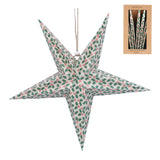 Holly Pattern Paper Star Dec, Large, Plastic