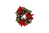 Poinsettia/Leaf/Berry Candle Ring Large