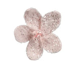 Poinsettia soft pink faux fur on clip