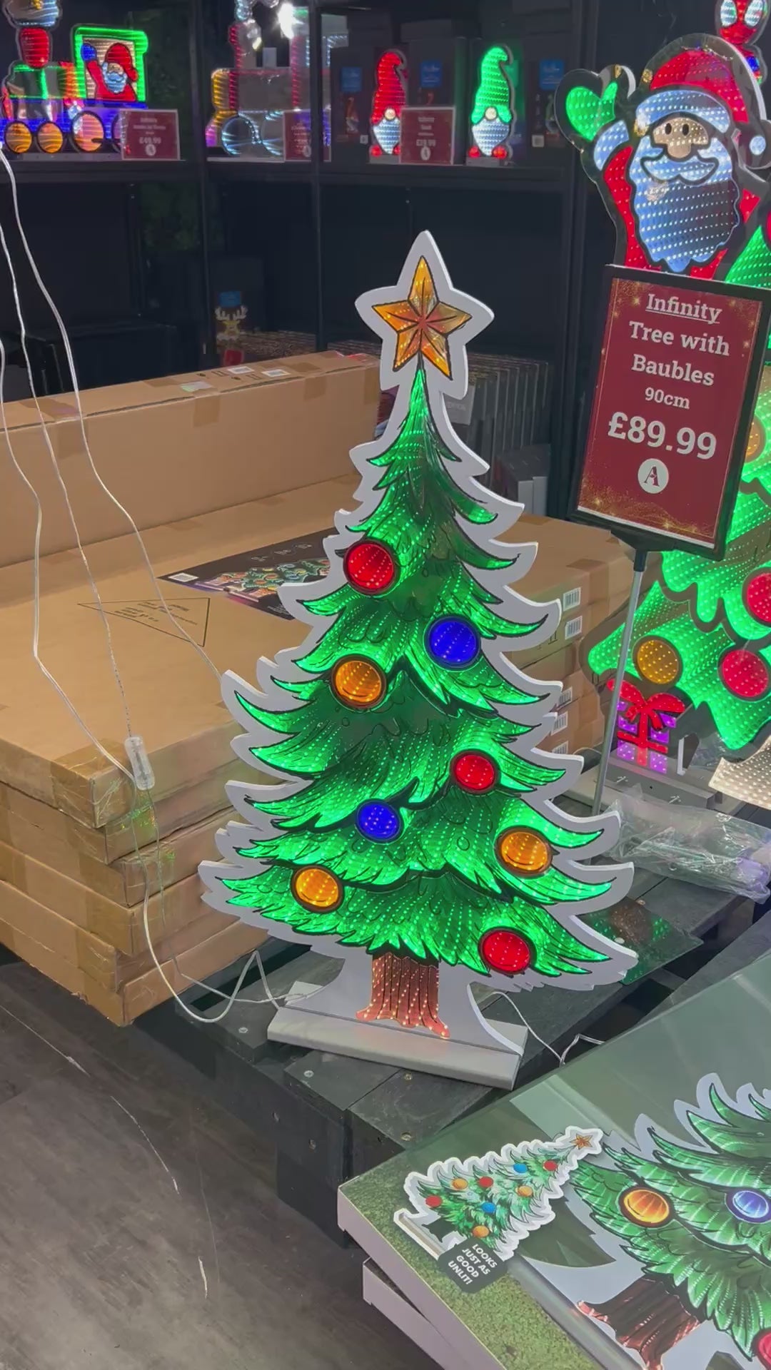 90cm infinity tree with baubles