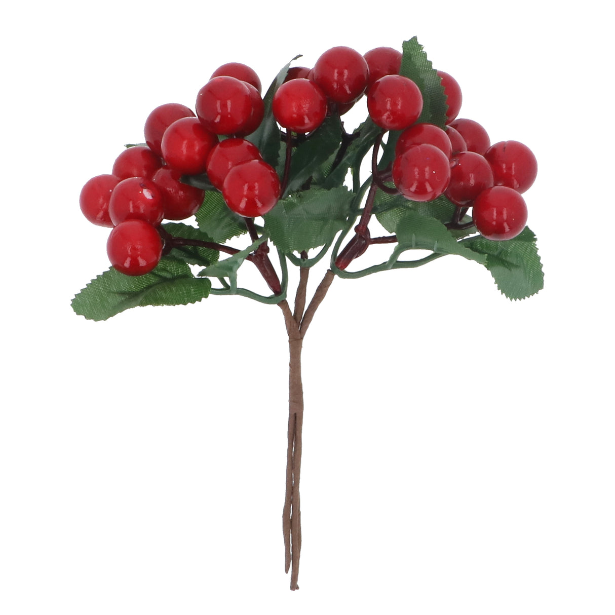 Red Berry w Leaves Pick