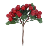 Red Berry w Leaves Pick