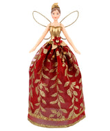 Red/Gold Leaf Tree Top Fairy Orn, Small
