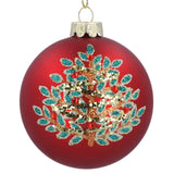 Green Glass Ball w Glitter Tree