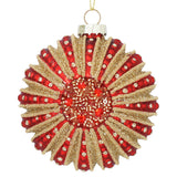 Red/Gold Ornate Glass Disc Dec