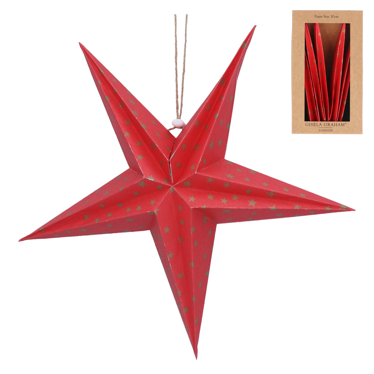 Red Star Paper Dec w Gold Star Detail, Large