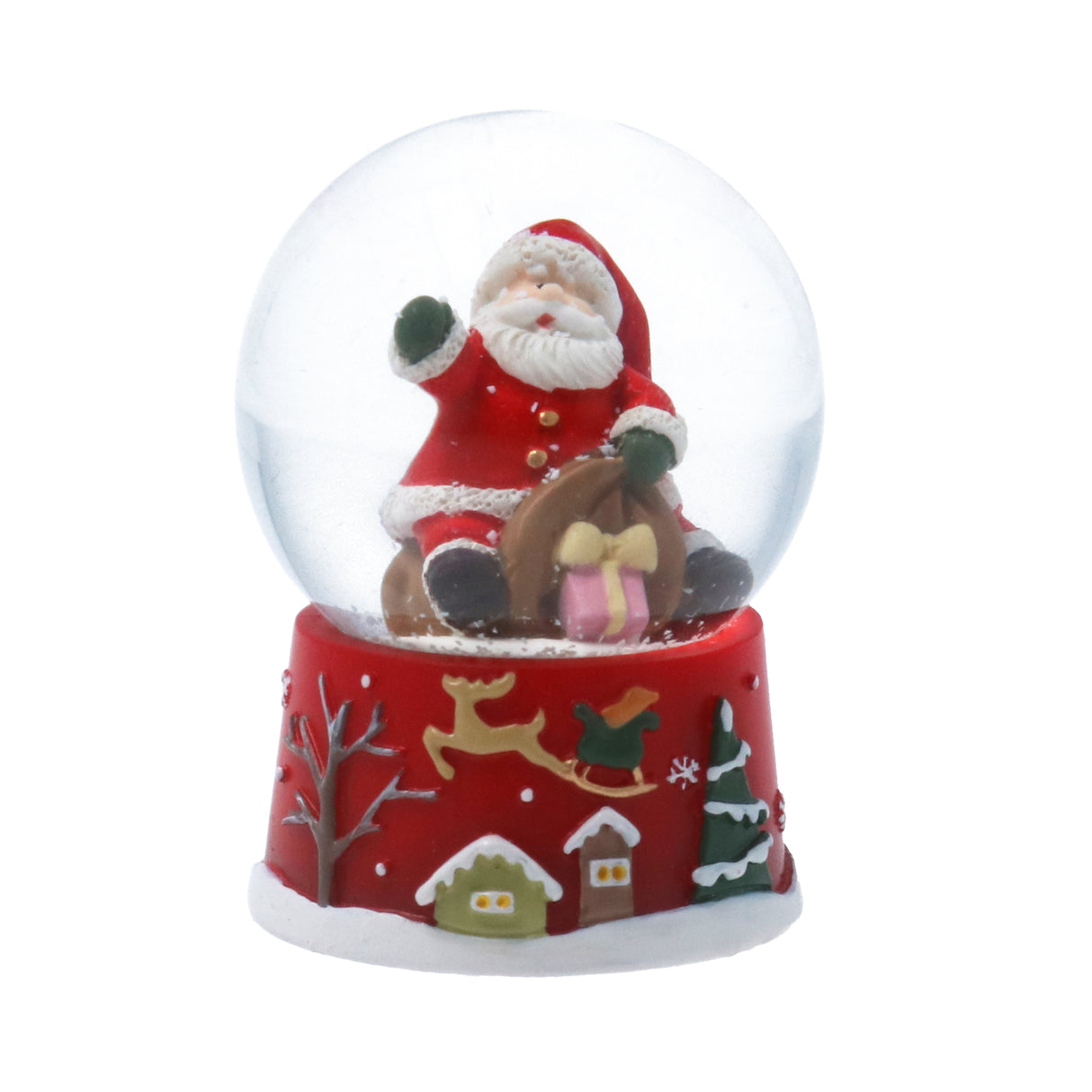 Santa w Sack Snow Dome, Small