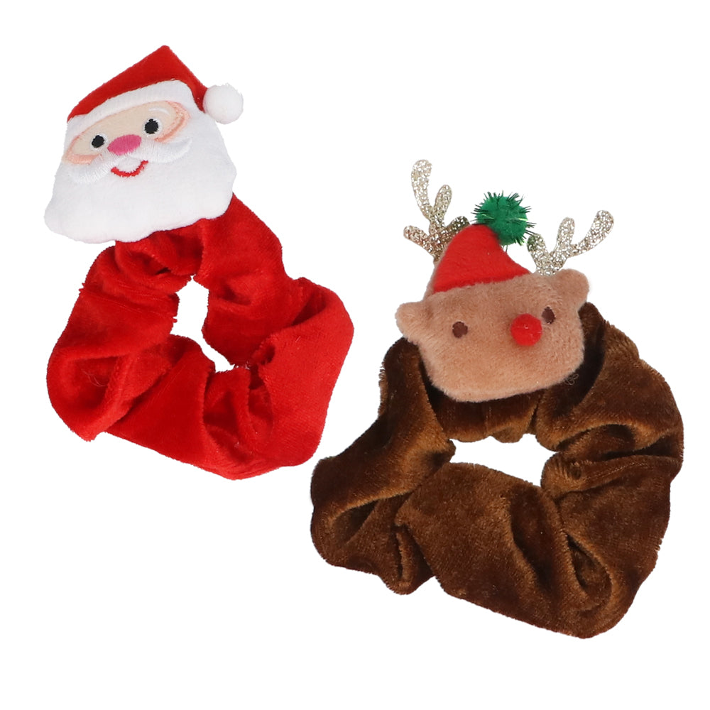 Santa/Reindeer Hair Scrunchie, 2as