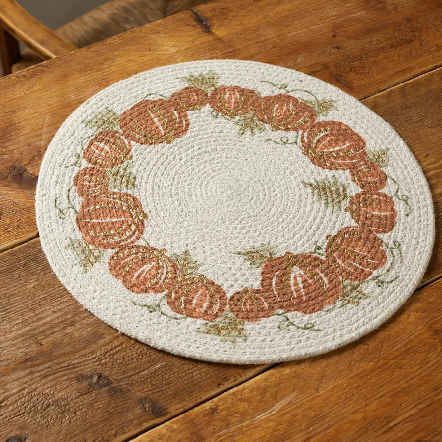 Pumpkin Print Circular Placemat