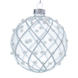 Clear Ball w Silver Glitter Trellis/Pearl - 80m (Glass)