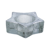 Silver Glass Star Tea Light Holder