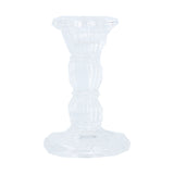 Clear Glass Moulded Candlestick, Small