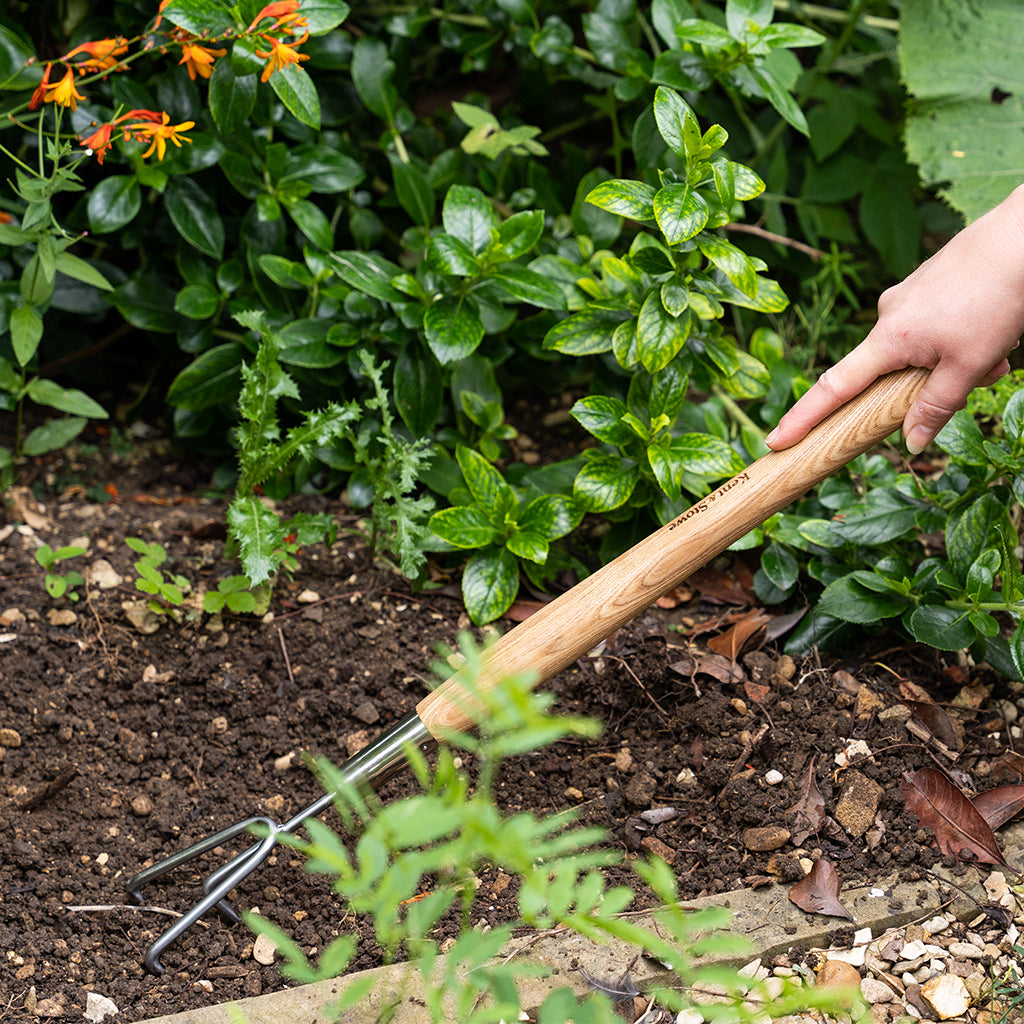 Kent & Stowe Stainless Steel Border 3 Prong Cultivator