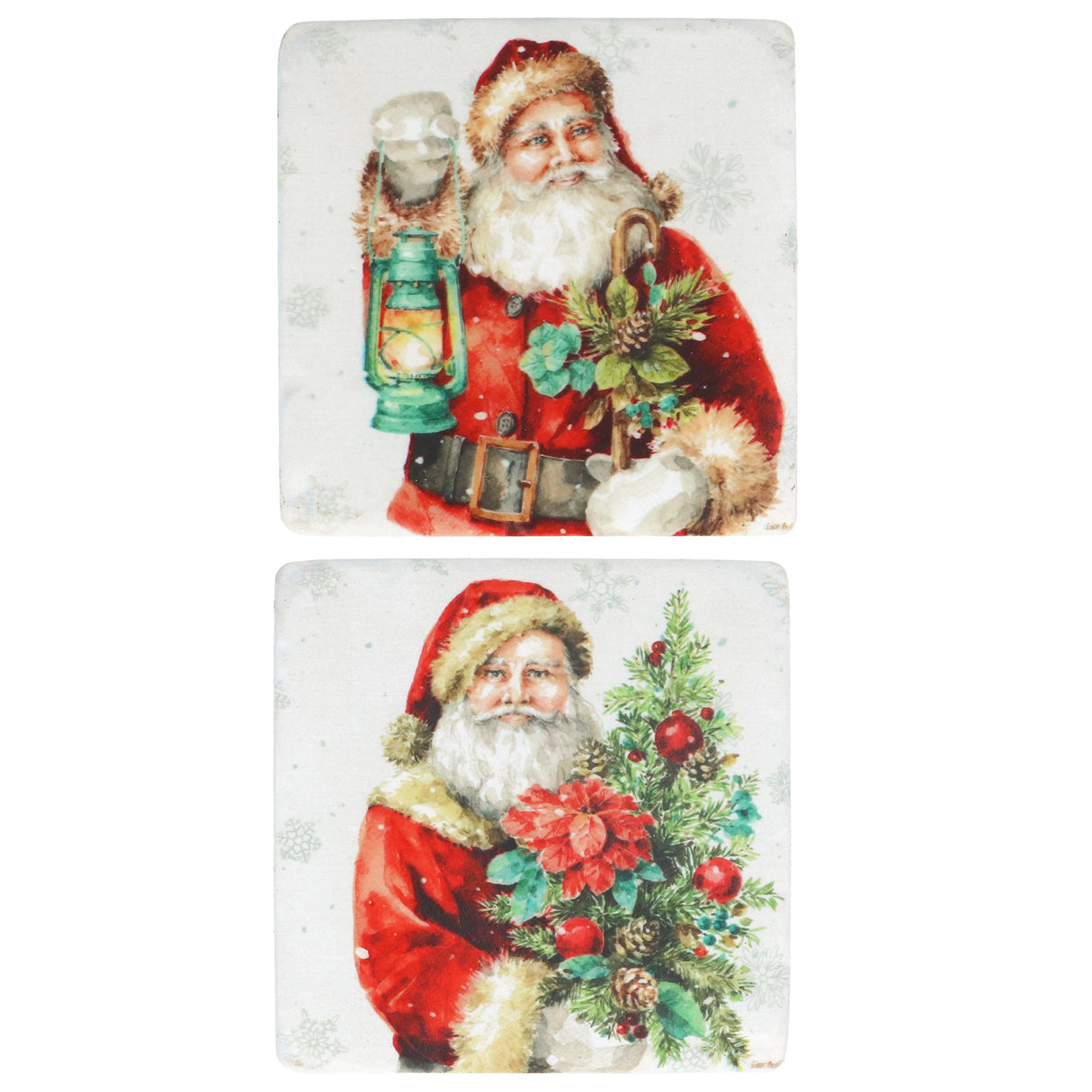 Resin Traditional Santa Coaster, 2as