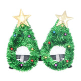 Tinsel Christmas Tree/Acrylic Glasses