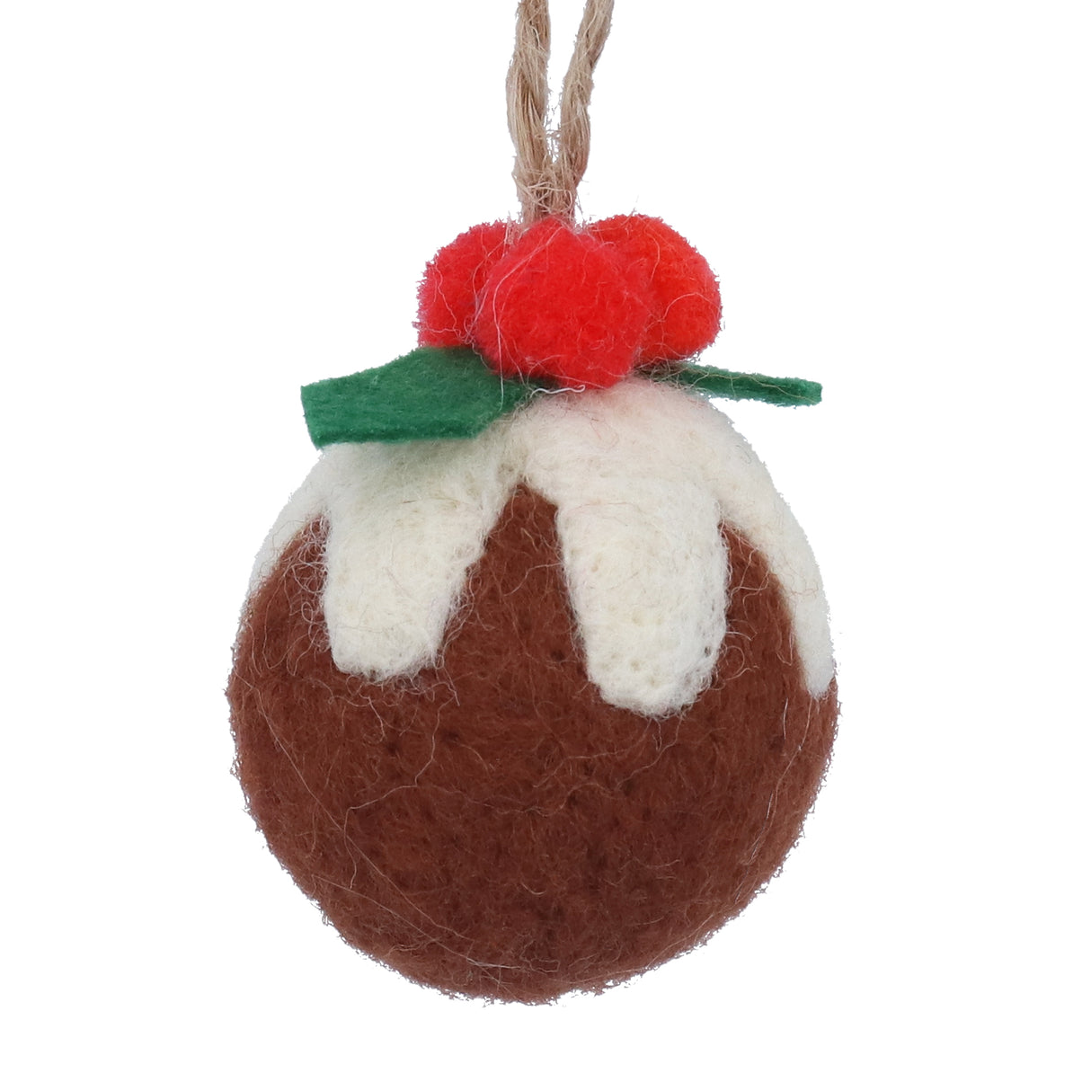 Mixed Wool Christmas Pudding Ball Dec, Small