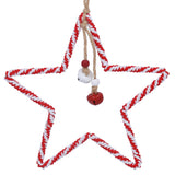 Red/White Twine Wrapped Star Dec, Large