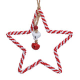 Red/White Twine Wrapped Star Dec, Small