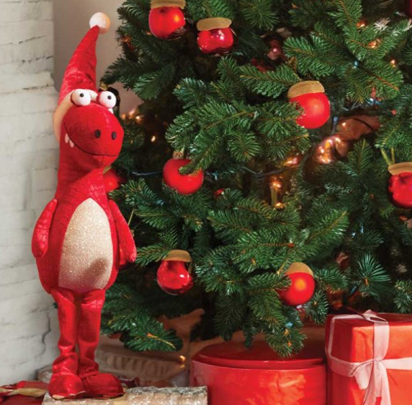 standing red festive dino