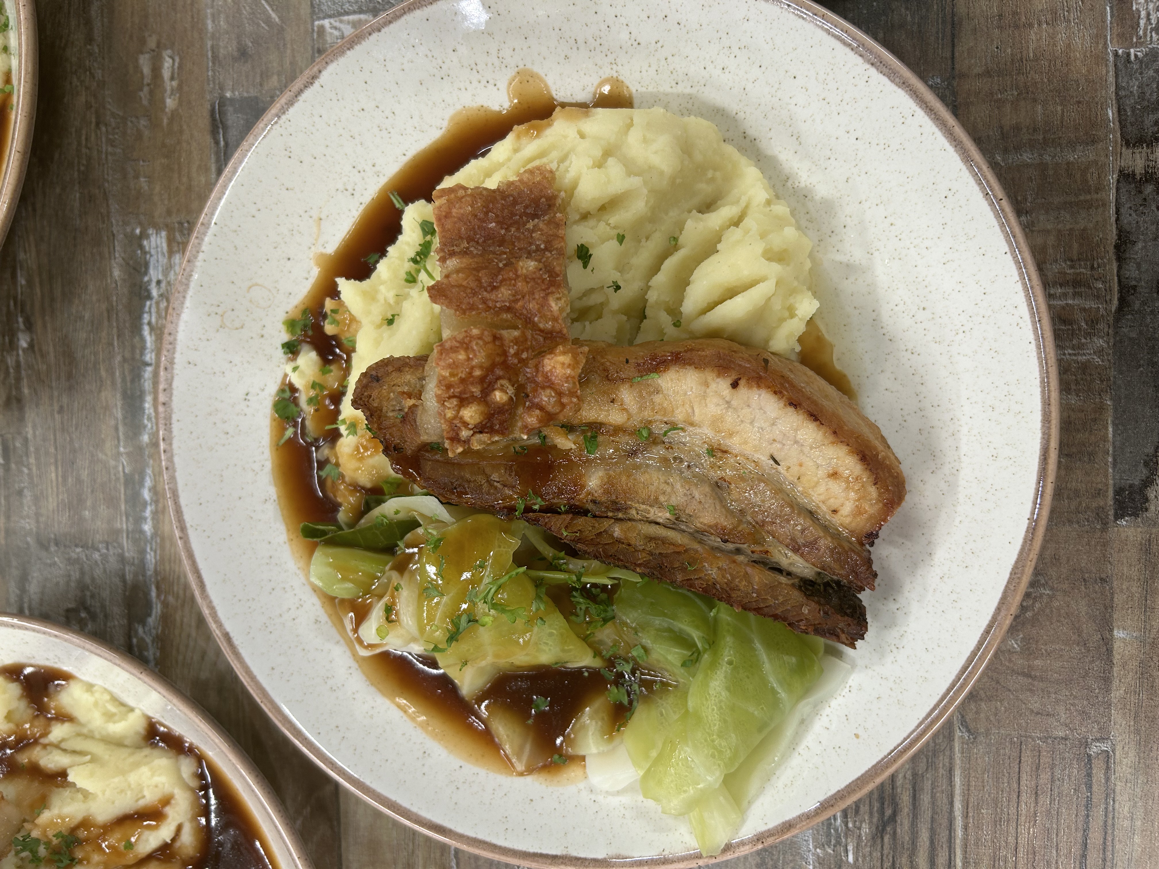 Pork belly and mash